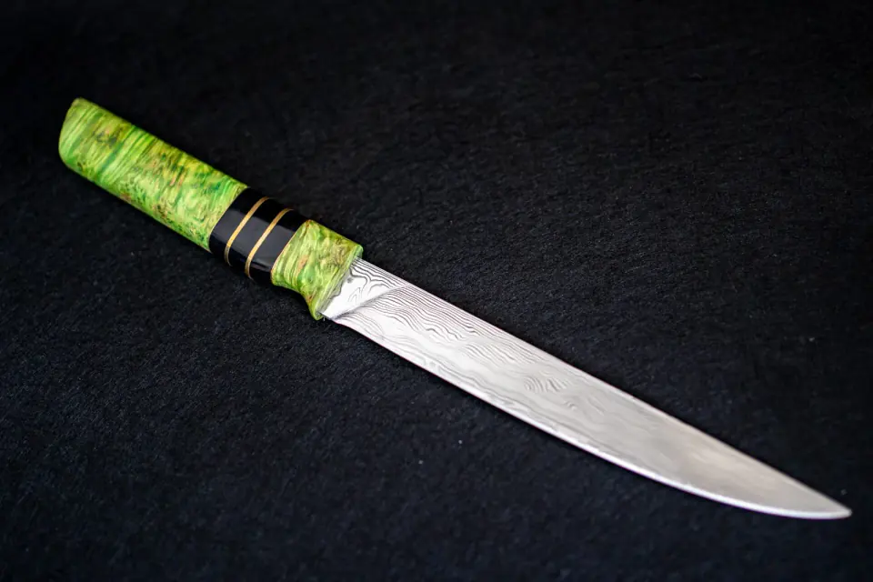 Autumn Harvest — Damasc Stabilized wood & buffalo horn