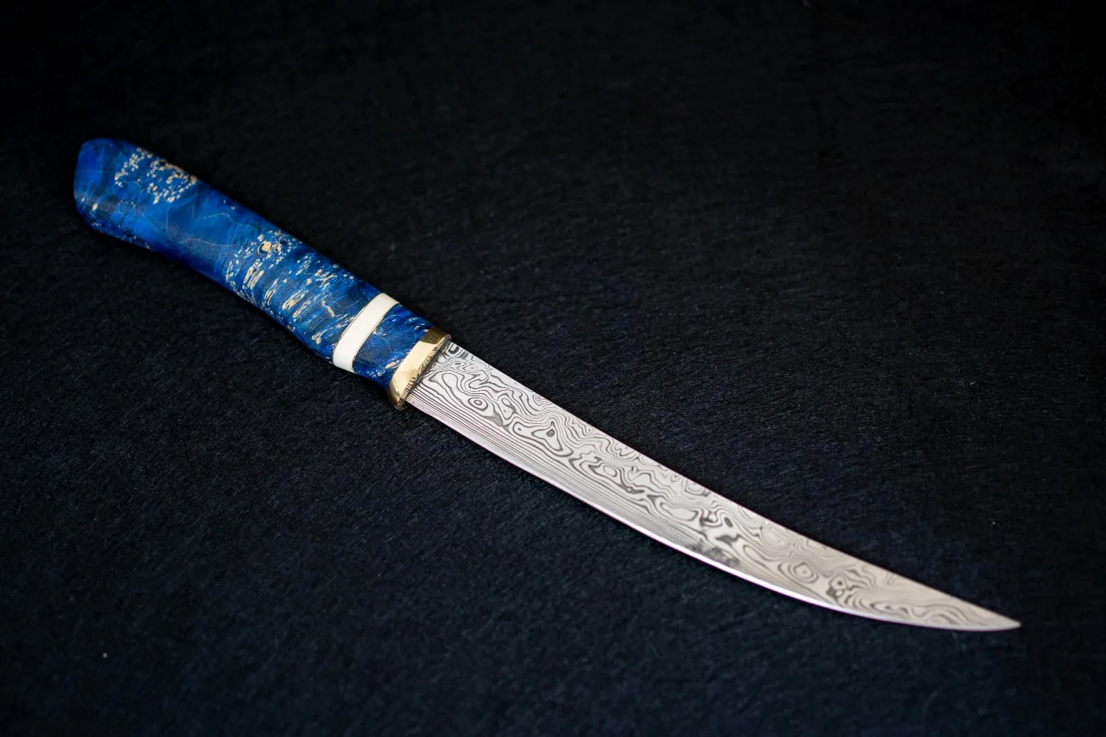 Kitchen knife — Damasc Stabilized wood & ivory